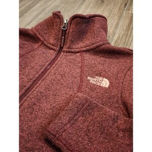 The North Face Womens Crescent Full Zip Fleece Jacket Burgundy Heather Small